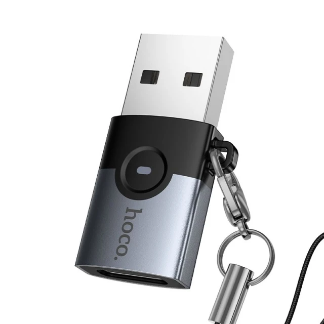 Адаптер Hoco UA46B OTG USB A на USB C Grey (6942007675642)