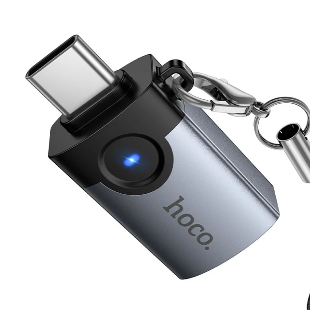 Адаптер Hoco UA46C OTG USB C на USB A 3A Grey (6942007675659)