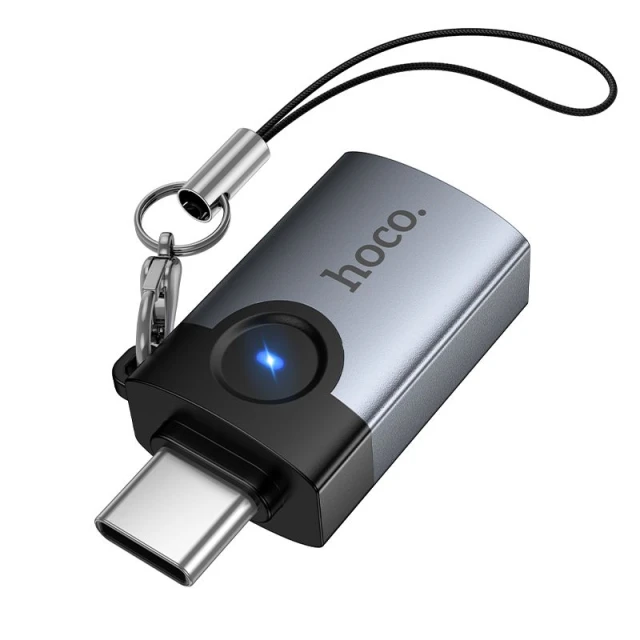 Адаптер Hoco UA46C OTG USB C на USB A 3A Grey (6942007675659)