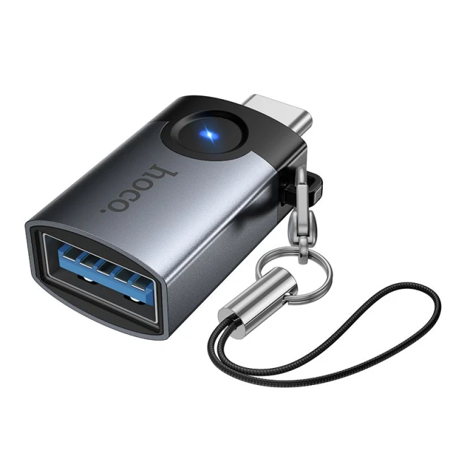 Адаптер Hoco UA46C OTG USB C на USB A 3A Grey (6942007675659)