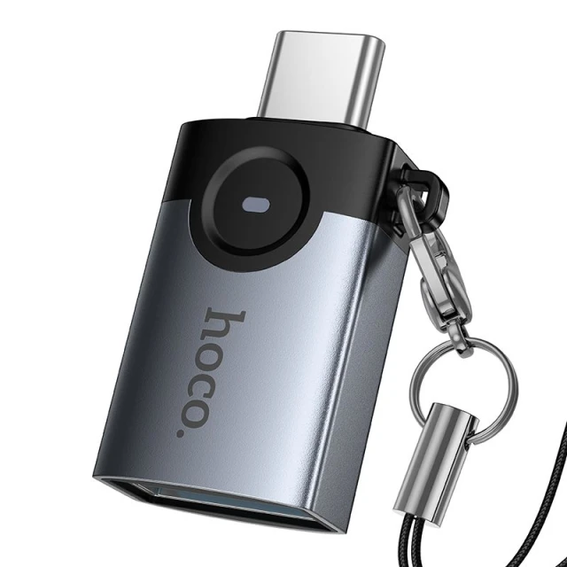Адаптер Hoco UA46C OTG USB C на USB A 3A Grey (6942007675659)