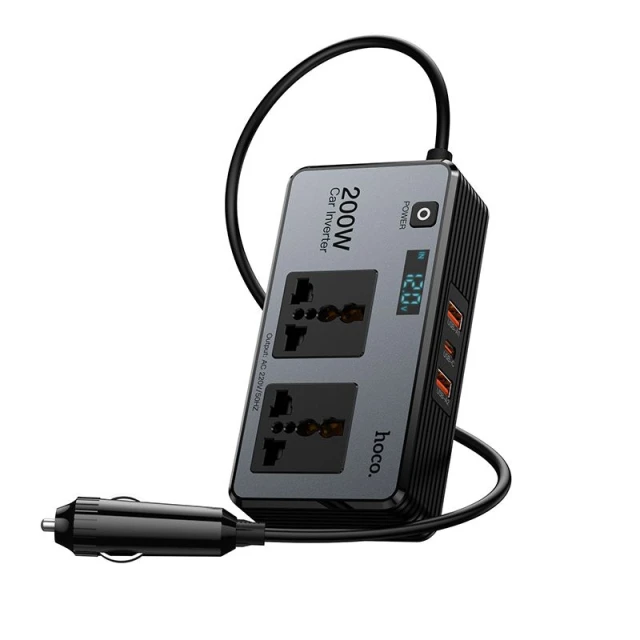 Розгалужувач Hoco Z66 для автомобільного прикурювача 2 порти PD 66W Black (6942007675673)