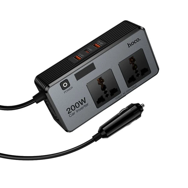 Розгалужувач Hoco Z66 для автомобільного прикурювача 2 порти PD 66W Black (6942007675673)