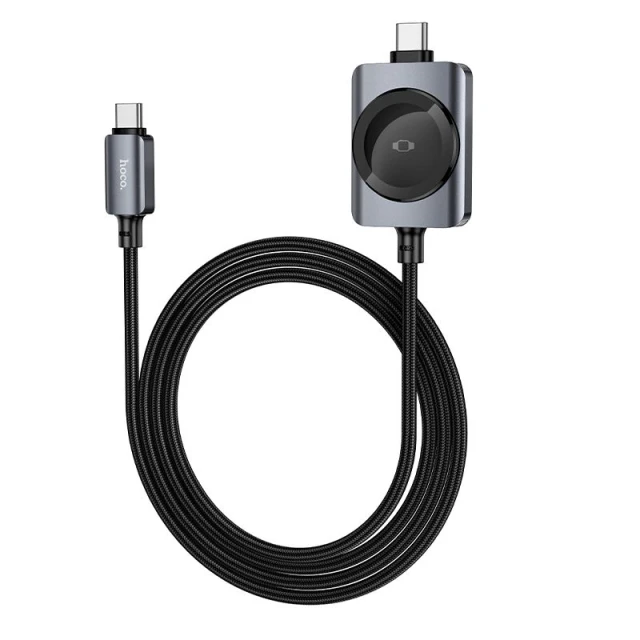 Кабель Hoco CW66 USB C - USB C PD100W с функцией зарядки Apple Watch 1.2 м Black (6942007675680)