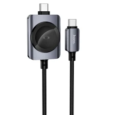 Кабель Hoco CW66 USB C - USB C PD100W з функцією зарядки Apple Watch 1.2 м Black (6942007675680)