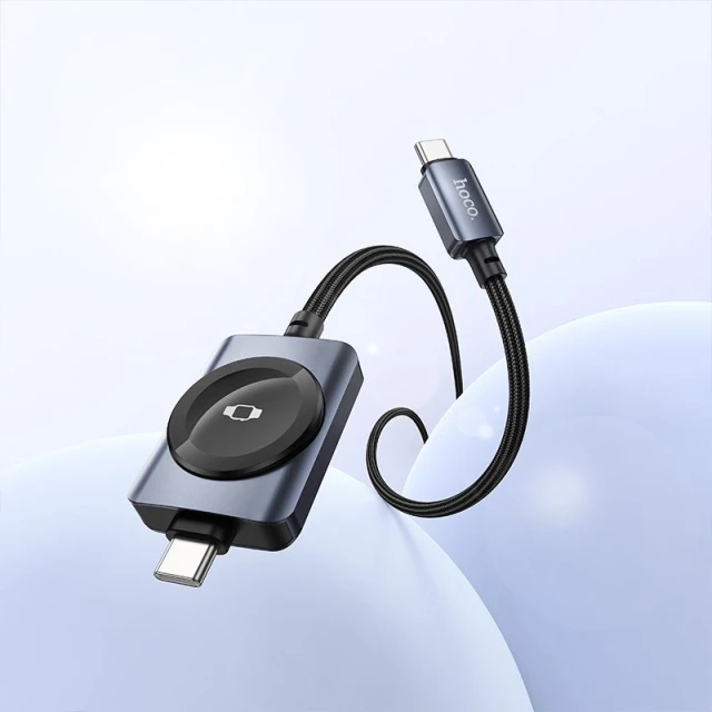 Кабель Hoco CW66 USB C - USB C PD100W с функцией зарядки Apple Watch 1.2 м Black (6942007675680)