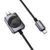 Кабель Hoco CW66 USB C - USB C PD100W с функцией зарядки Apple Watch 1.2 м Black (6942007675680)