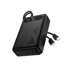 Powerbank Hoco 20000 mAh QC PD 2A 22,5W з вбудованими кабелями USB C + Lightning J171A Black (6942007676991)