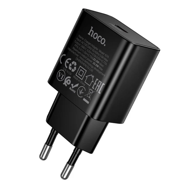 Сетевое зарядное устройство Hoco N76 USB-C QC PD 25W Black (6942007679152)