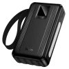 Powerbank Hoco 20000 mAh QC PD 22,5W з вбудованими кабелями USB A + USB C + Lightning + Micro USB та двома ліхтариками J173 Black (6942007680462)