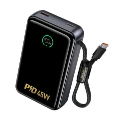 Powerbank Hoco 20000 mAh PD QC 2A 45W з вбудованим кабелем USB C Q54 White (6942007680486)