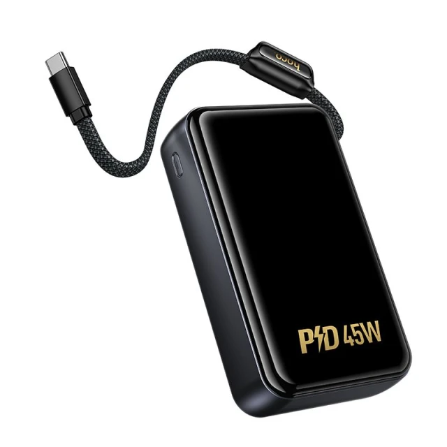 Powerbank Hoco 20000 mAh PD QC 2A 45W з вбудованим кабелем USB C Q54 White (6942007680486)