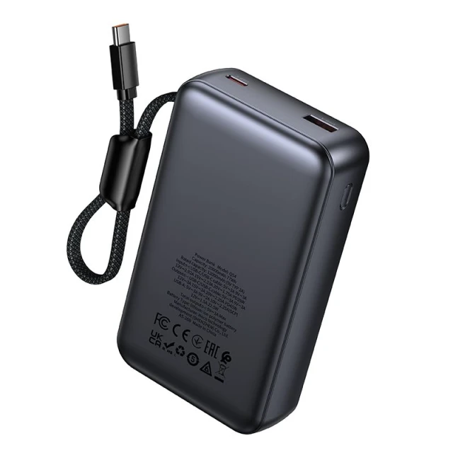 Powerbank Hoco 20000 mAh PD QC 2A 45W з вбудованим кабелем USB C Q54 White (6942007680486)