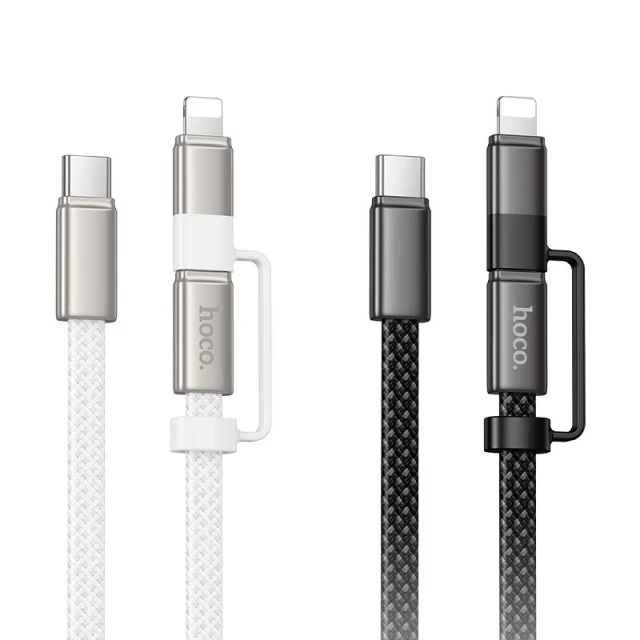Кабель Hoco X125 USB C to USB C/Lightning Black (6942007681032)