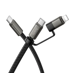 Кабель Hoco X125 USB C to USB C/Lightning Black (6942007681032)