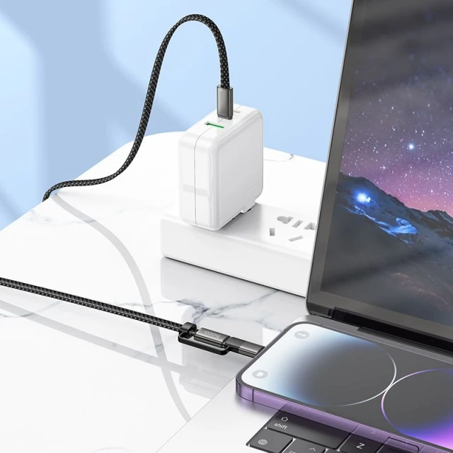 Кабель Hoco X125 USB C to USB C/Lightning Black (6942007681032)