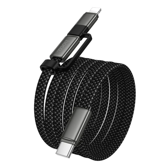 Кабель Hoco X125 USB C to USB C/Lightning Black (6942007681032)
