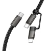Кабель Hoco X125 USB C to USB C/Lightning Black (6942007681032)