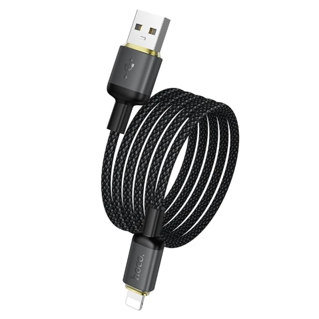 Кабель Hoco X128 Benefit USB A to Lightning 2.4A 1m Black (6942007681070)