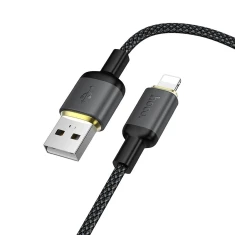 Кабель Hoco X128 Benefit USB A to Lightning 2.4A 1m Black (6942007681070)