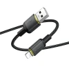 Кабель Hoco X128 Benefit USB A to Lightning 2.4A 1m Black (6942007681070)