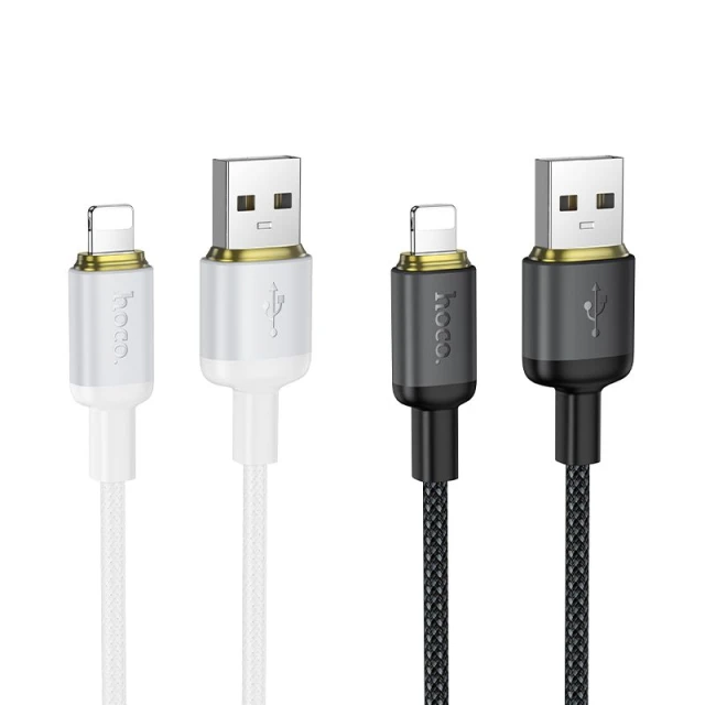 Кабель Hoco X128 Benefit USB A to Lightning 2.4A 1m Black (6942007681070)