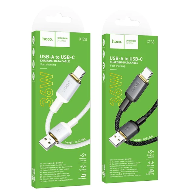 Кабель Hoco X128 Benefit USB A to USB C Black (6942007681094)