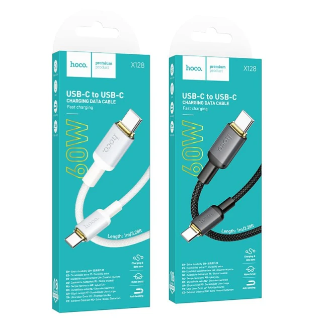 Кабель Hoco X128 Benefit USB C to USB C Black (6942007681117)