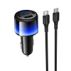 Автомобільний зарядний пристрій Hoco Z69A USB A + 2x USB C QC3.0 PD 37W + кабель USB C до C Black (6942007681575)