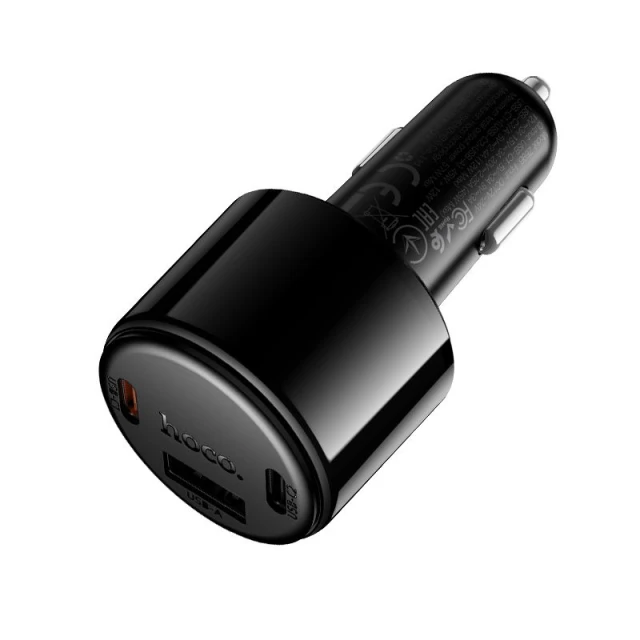 Автозарядка HOCO Z69B USB A + 2x USB C QC3.0 PD 57W Black (6942007681582)