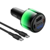 Автозарядка HOCO Z69B USB A + 2x USB C QC3.0 PD 57W + кабель USB C to C Black (6942007681599)