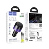 Автозарядка HOCO Z69B USB A + 2x USB C QC3.0 PD 57W + кабель USB C to C Black (6942007681599)