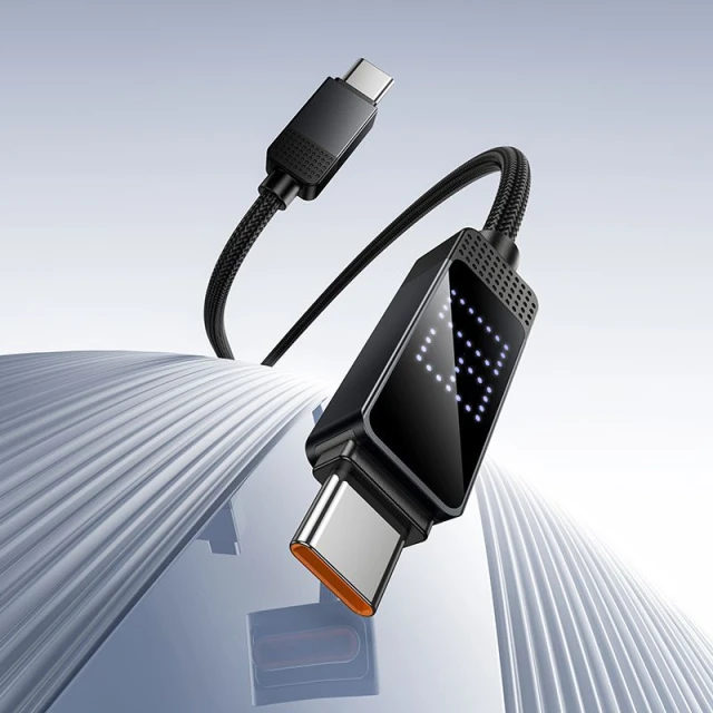 Кабель HOCO U154 Dot Matrix USB C to USB C 3A 60W з дисплеєм 1 м Black (6942007681797)
