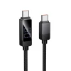 Кабель HOCO U154 Dot Matrix USB C to USB C 3A 60W з дисплеєм 1 м Black (6942007681797)