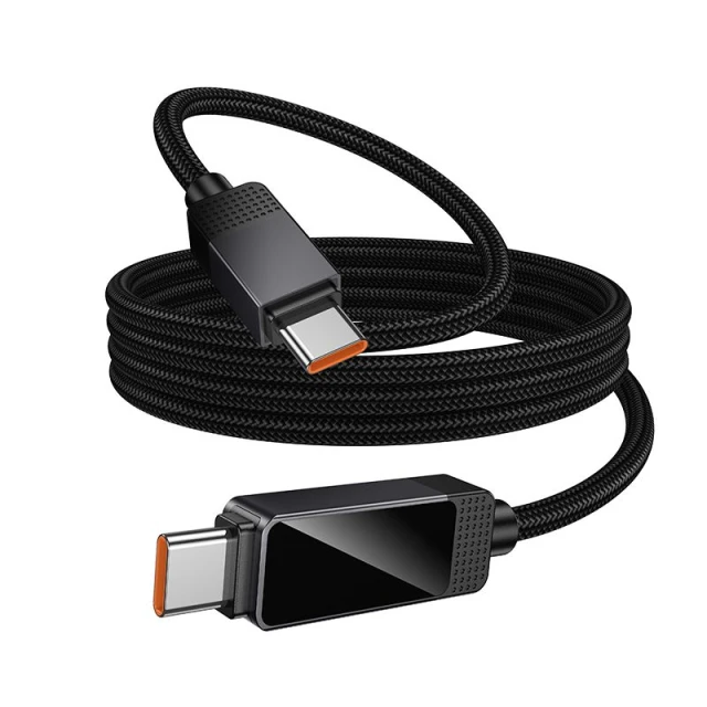 Кабель HOCO U154 Dot Matrix USB C to USB C 3A 60W з дисплеєм 1 м Black (6942007681797)