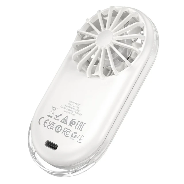 Вентилятор портативний міні HOCO HX611 White (6942007683395)