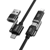 Кабель HOCO 4в1 U155 USB A/USB C к USB C/Lightning 3A 60W 1.2 м Black (6942007683555)