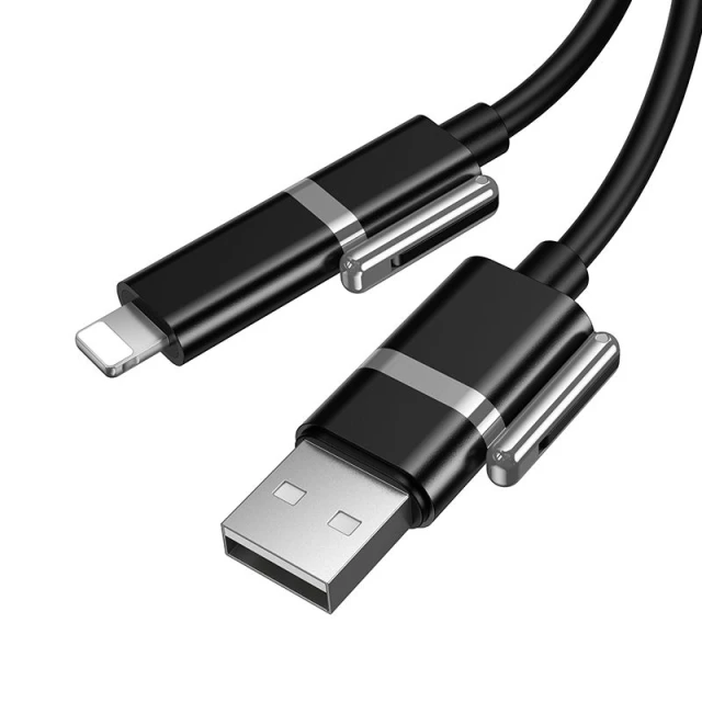Кабель HOCO 4в1 U155 USB A/USB C к USB C/Lightning 3A 60W 1.2 м Black (6942007683555)