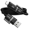 Кабель HOCO 4в1 U155 USB A/USB C к USB C/Lightning 3A 60W 1.2 м Black (6942007683555)