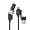 Кабель HOCO 4в1 U155 USB A/USB C к USB C/Lightning 3A 60W 1.2 м Black (6942007683555)