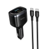 Автозарядка HOCO Z70 USB A + 2x USB C QC3.0 PD 93W + кабель C to C Black (6942007683647)