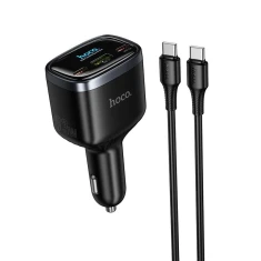 Автозарядка HOCO Z70 USB A + 2x USB C QC3.0 PD 93W + кабель C to C Black (6942007683647)