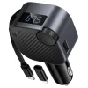 Автозарядка HOCO E167 USB A + USB C QC3.0 PD 45W зі згортаючим кабелем і FM-трансмітером Black (6942007685955)