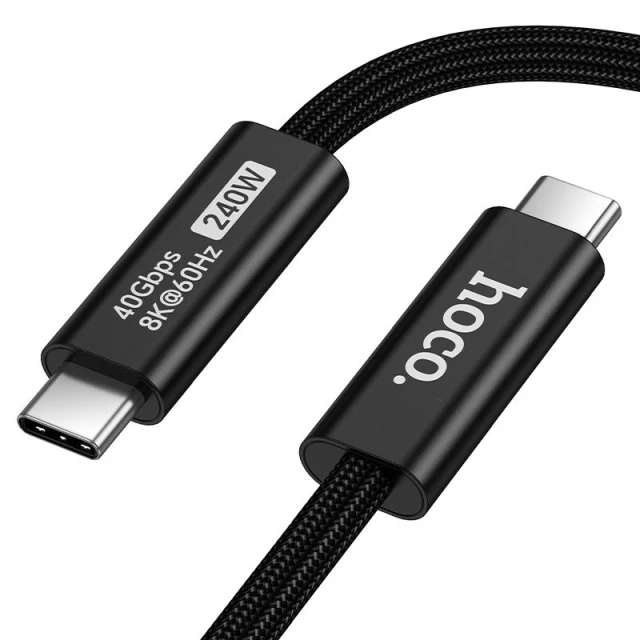 Кабель HOCO US15 USB C to USB C USB4 40Gbps/8K60Hz 5A 240W 1м Black (6942007687409)
