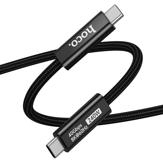Кабель HOCO US15 USB C to USB C USB4 40Gbps/8K60Hz 5A 240W 1м Black (6942007687409)