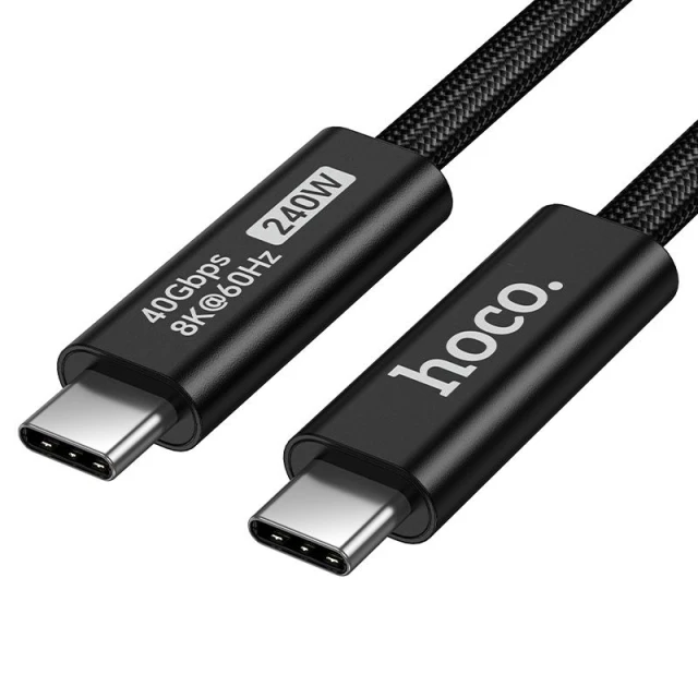 Кабель HOCO US15 USB C to USB C USB4 40Gbps/8K60Hz 5A 240W 1м Black (6942007687409)