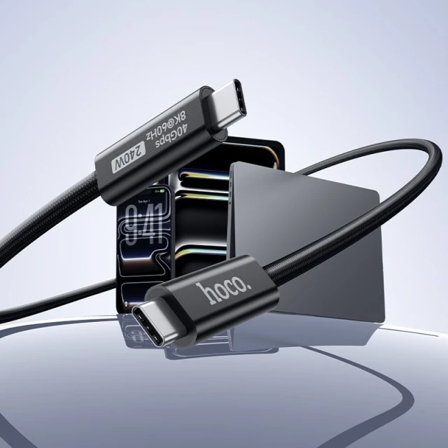 Кабель HOCO US15 USB C to USB C USB4 40Gbps/8K60Hz 5A 240W 1м Black (6942007687409)