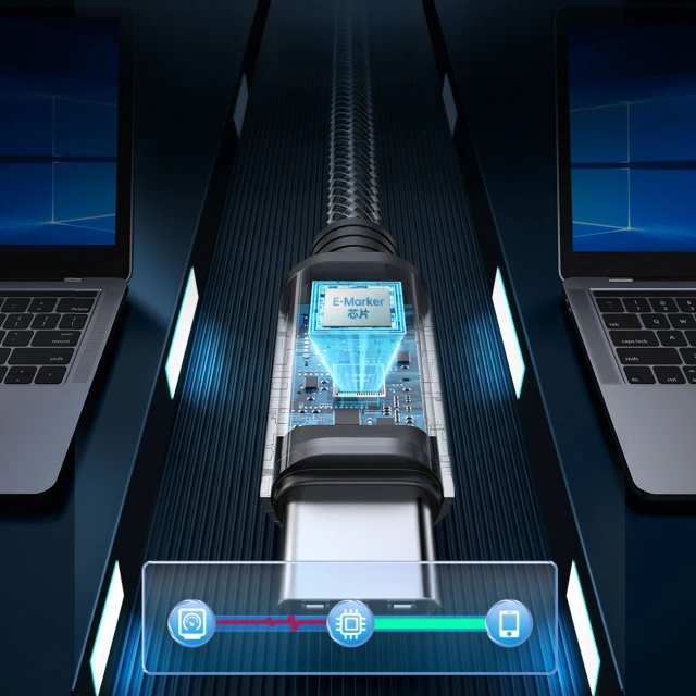 Кабель Orico LDC2C USB-C to USB-C PD 100W з LED дисплеєм 480Mb/s 3м (6942227110947)