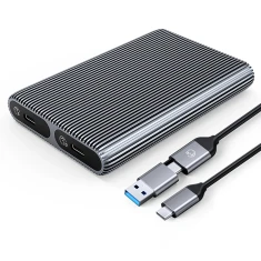 Корпус диска подвійний Orico AM2C3-2SN M.2 SATA+NVME USB-C 3.2 (6942227137661)