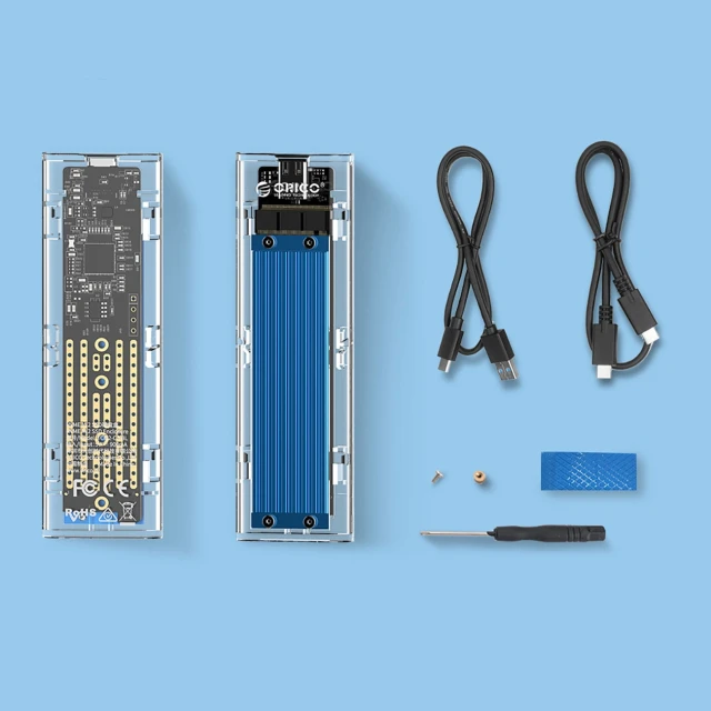 Зовнішній корпус M.2 NVME Orico TCM2-C3 USB-C 10Gb/s Blue (6942227137821)